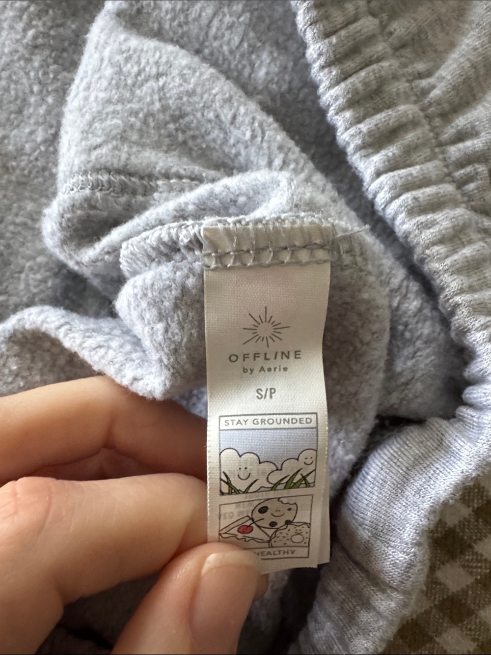 aerie Offline Light Gray Cozy Fleece Joggers - Picture 2 of 4